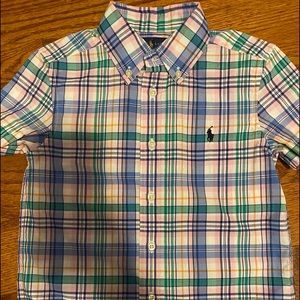 Short Sleeve Plaid Polo Shirt